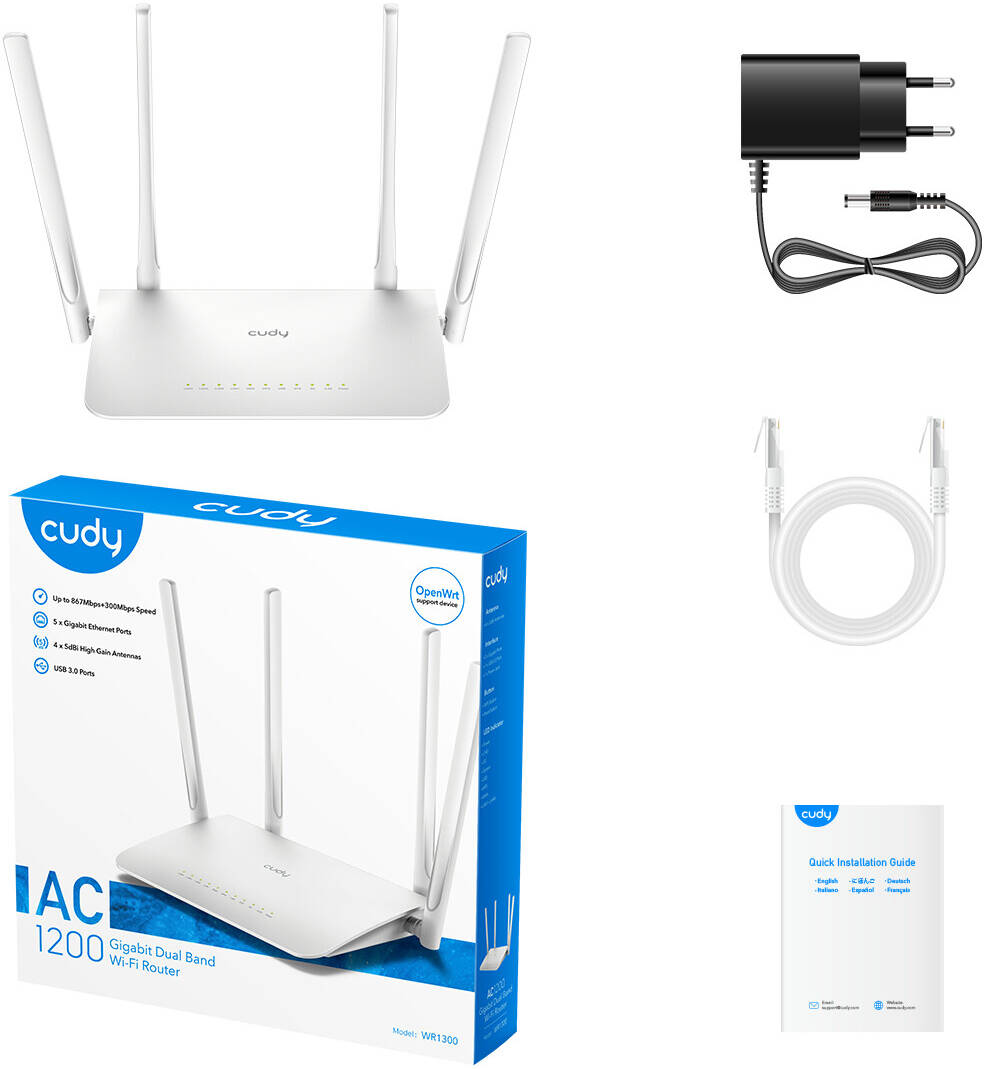 Elektronikë :: Pajisje për rrjet :: Router :: WR1300-AC1200 Gigabit Wi ...
